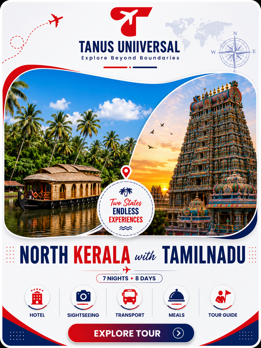 North Kerala with Tamil Nadu